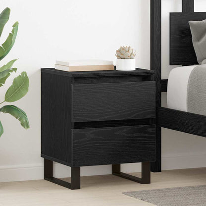 Bedside Cabinet Black Oak 40 x 35 x 50 cm Engineered Wood