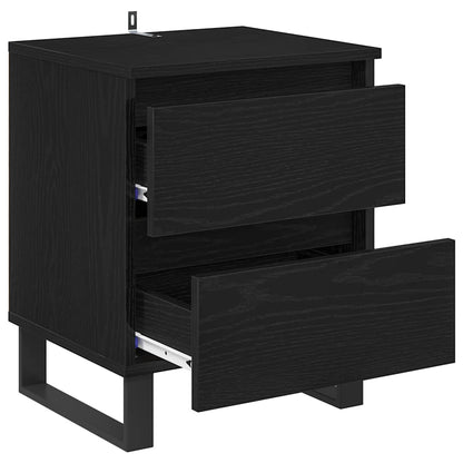 Bedside Cabinet Black Oak 40 x 35 x 50 cm Engineered Wood