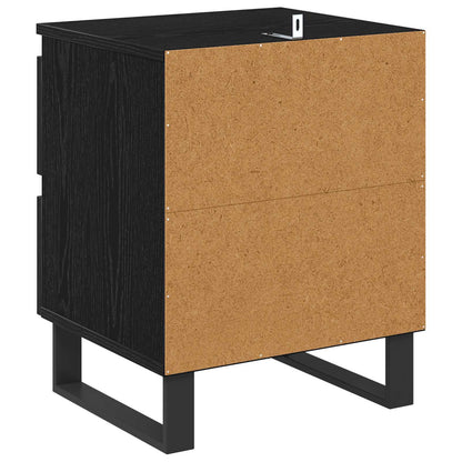 Bedside Cabinet Black Oak 40 x 35 x 50 cm Engineered Wood