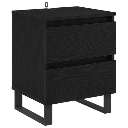 Bedside Cabinet 2 pcs Black Oak 40 x 35 x 50 cm Engineered Wood