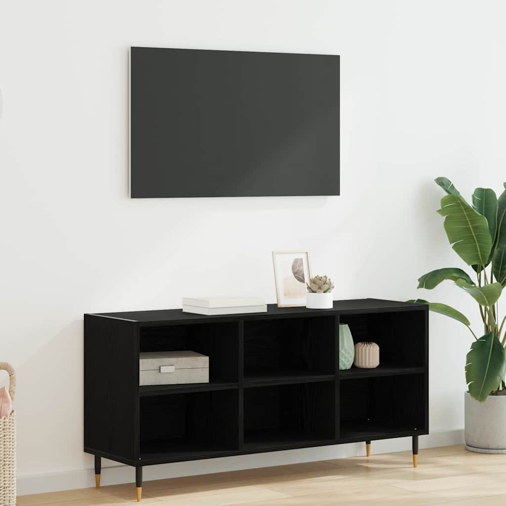 TV Cabinet 103.5 x 30 x 50 cm Black Oak Engineered Wood