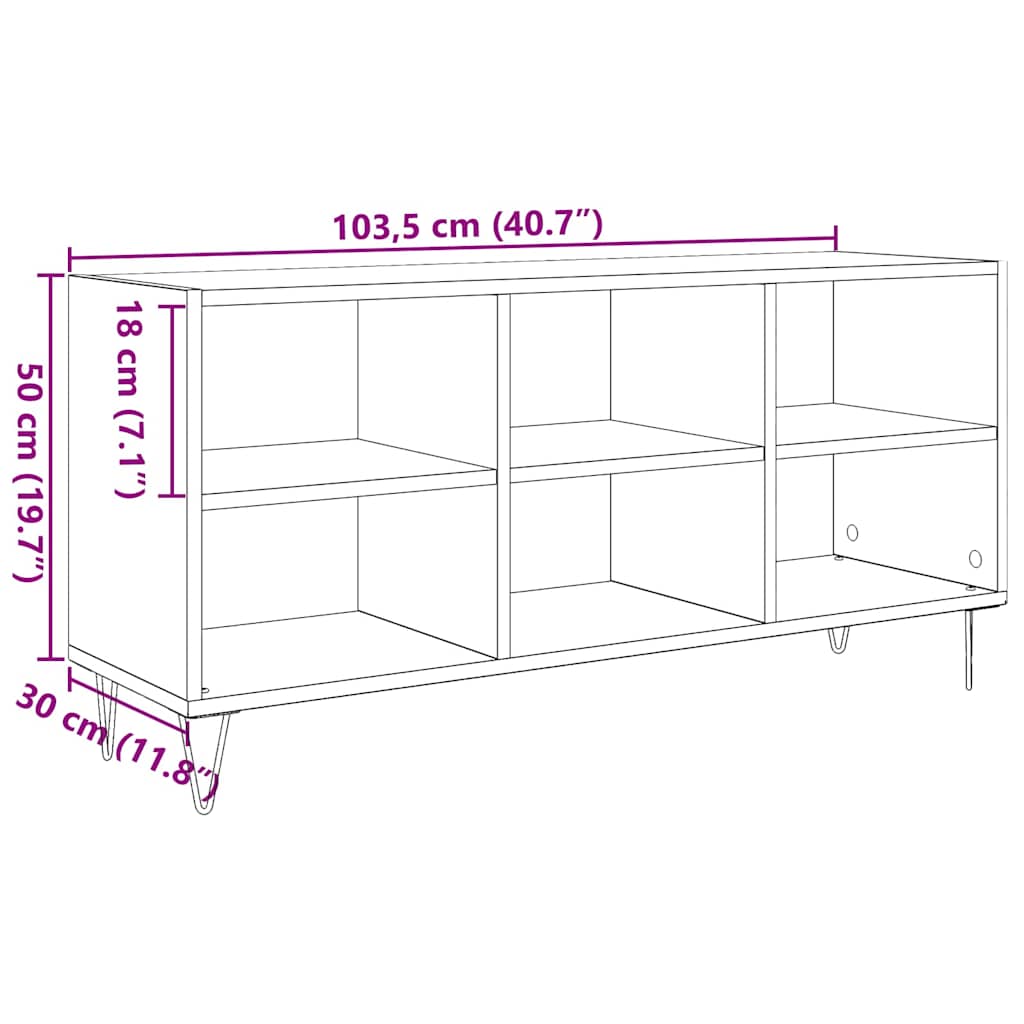 TV Cabinet Artisan Oak 103.5 x 30 x 50 cm Engineered Wood