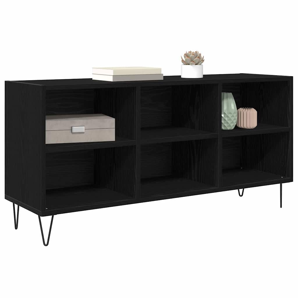 TV Cabinet 103.5 x 30 x 50 cm Black Oak Engineered Wood