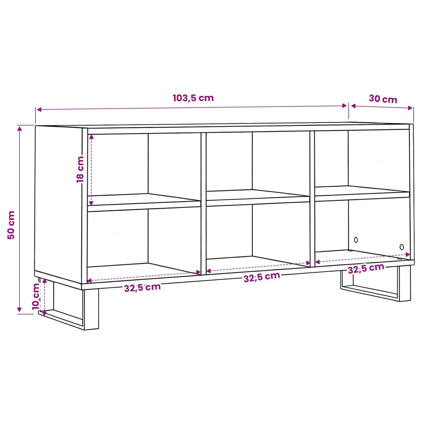 TV Cabinet Artisan Oak 103.5 x 30 x 50 cm Engineered Wood