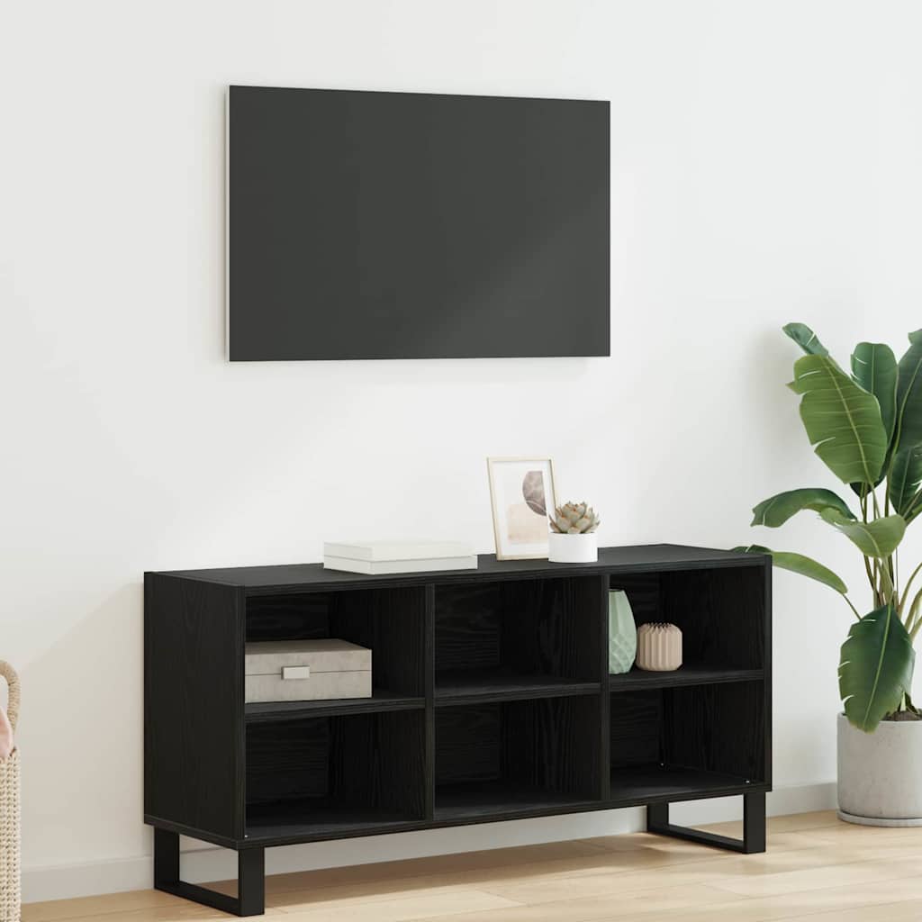 TV Cabinet 103.5 x 30 x 50 cm Black Oak Engineered Wood