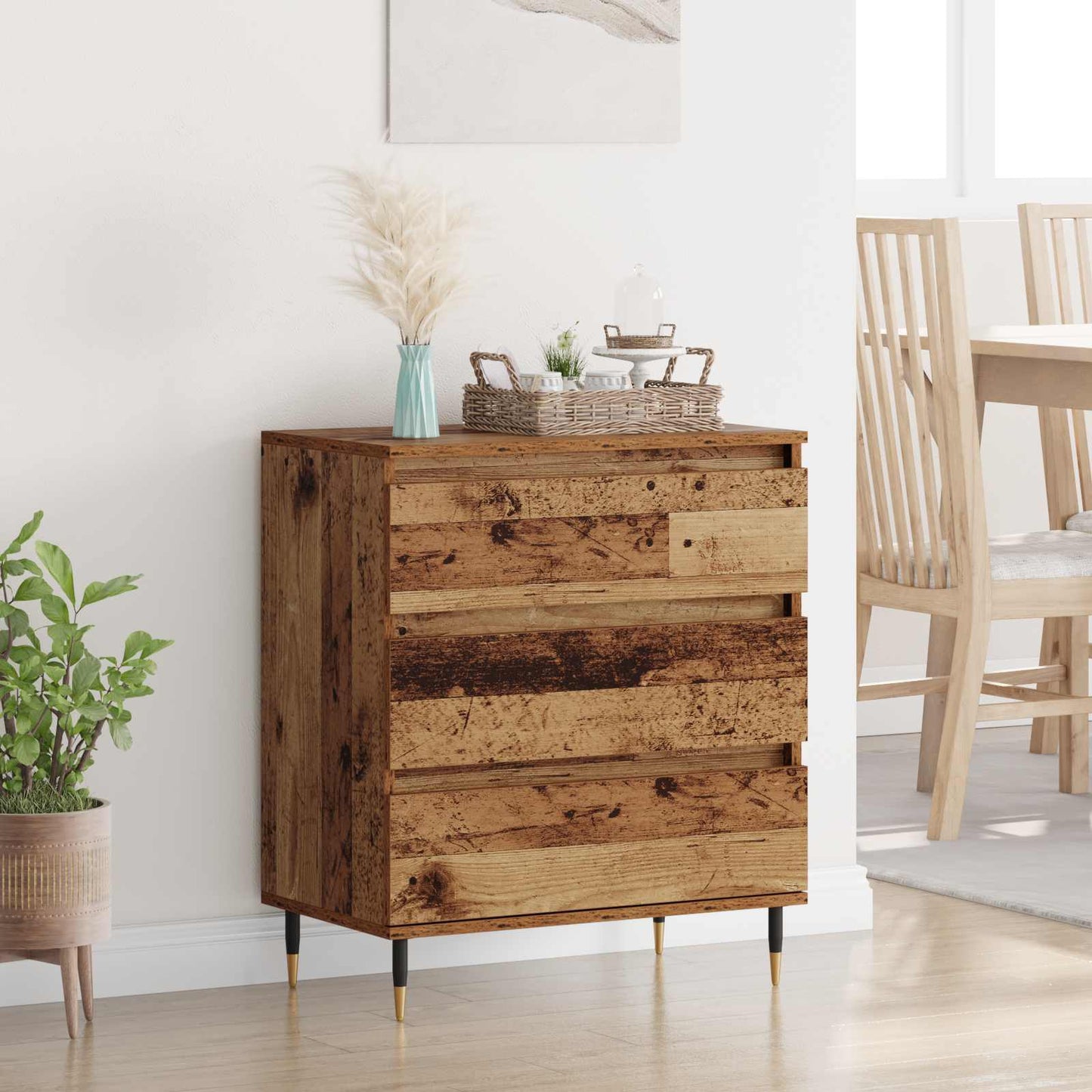 Sideboard with Drawer Old Wood 60 x 35 x 70 cm Engineered Wood
