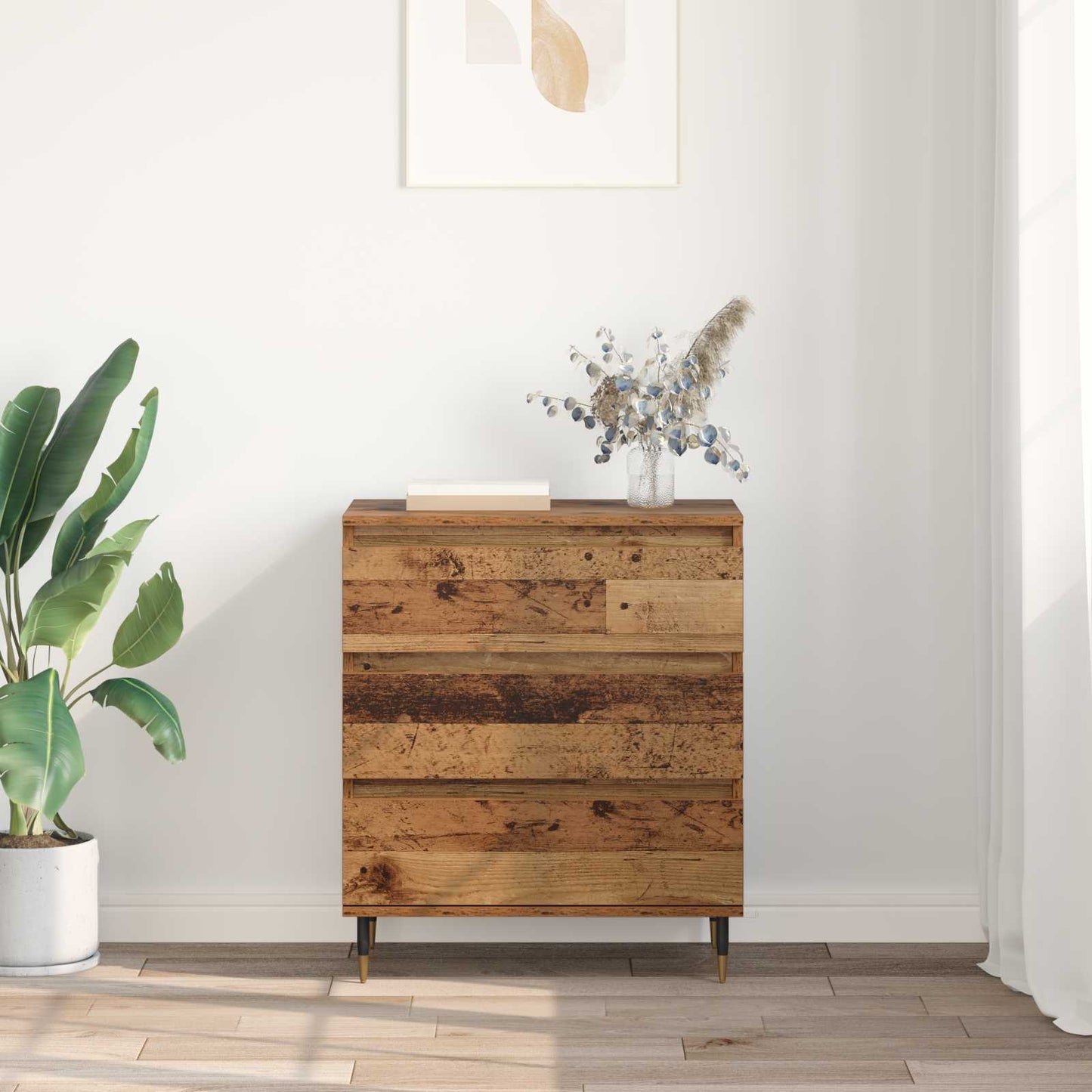 Sideboard with Drawer Old Wood 60 x 35 x 70 cm Engineered Wood