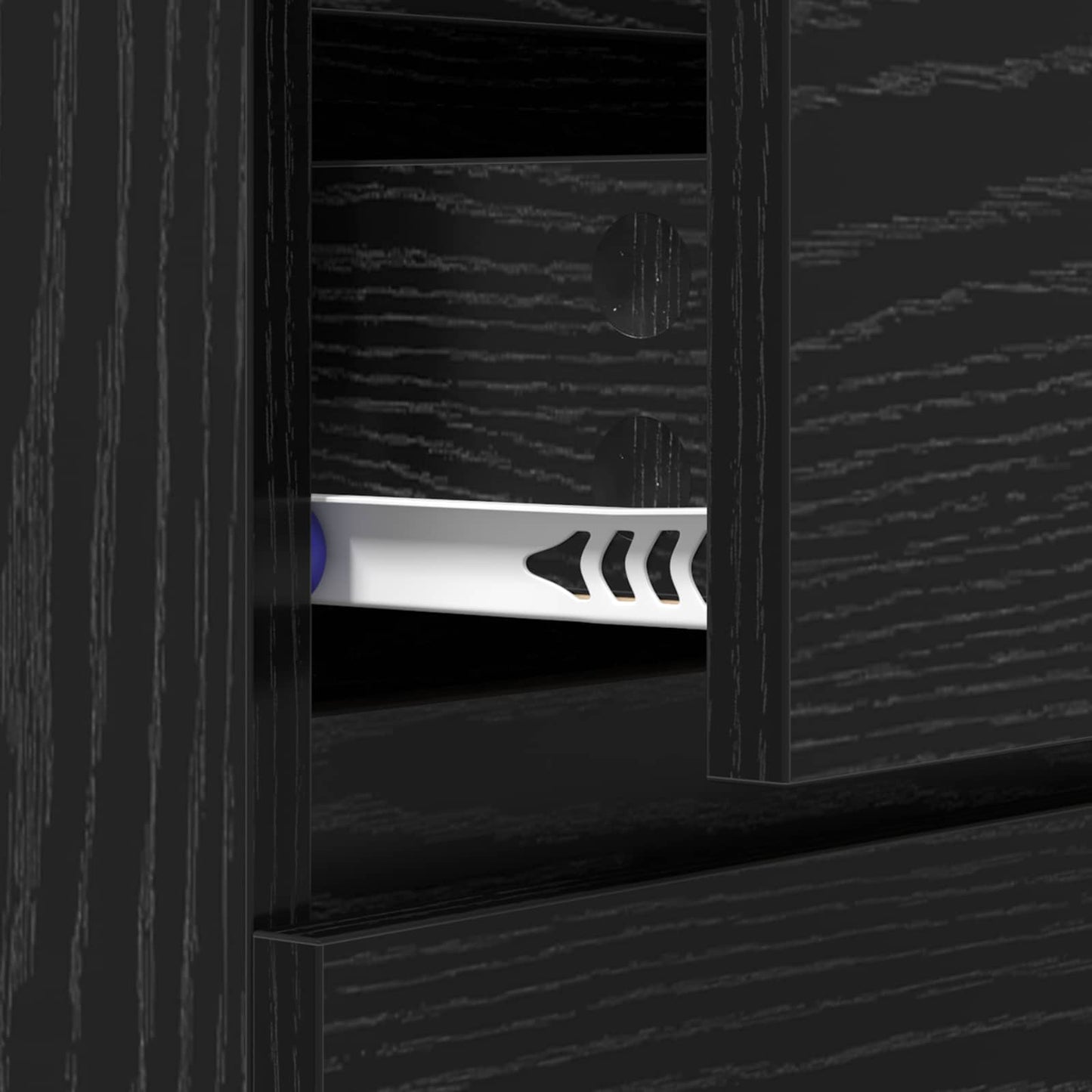 Sideboard with Drawer Black Oak 60 x 35 x 70 cm Engineered Wood