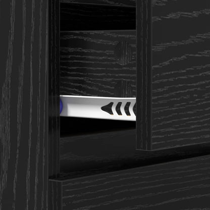 Sideboard with Drawer Black Oak 60 x 35 x 70 cm Engineered Wood