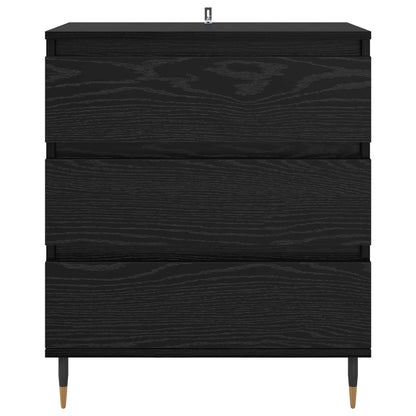 Sideboard with Drawer Black Oak 60 x 35 x 70 cm Engineered Wood