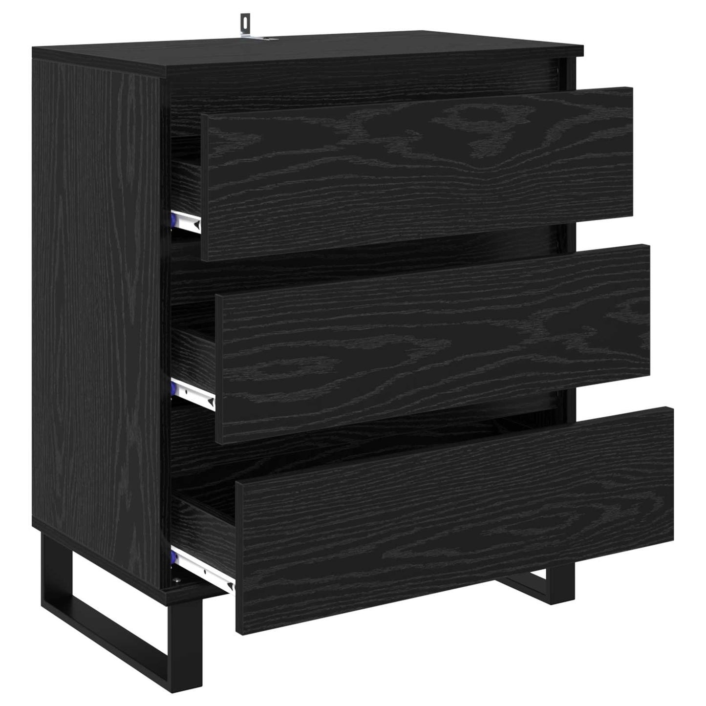 Sideboard with Drawer Black Oak 60 x 35 x 70 cm Engineered Wood