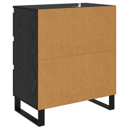 Sideboard with Drawer Black Oak 60 x 35 x 70 cm Engineered Wood