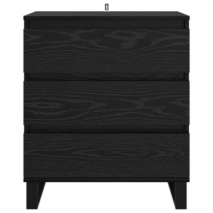 Sideboard with Drawer Black Oak 60 x 35 x 70 cm Engineered Wood
