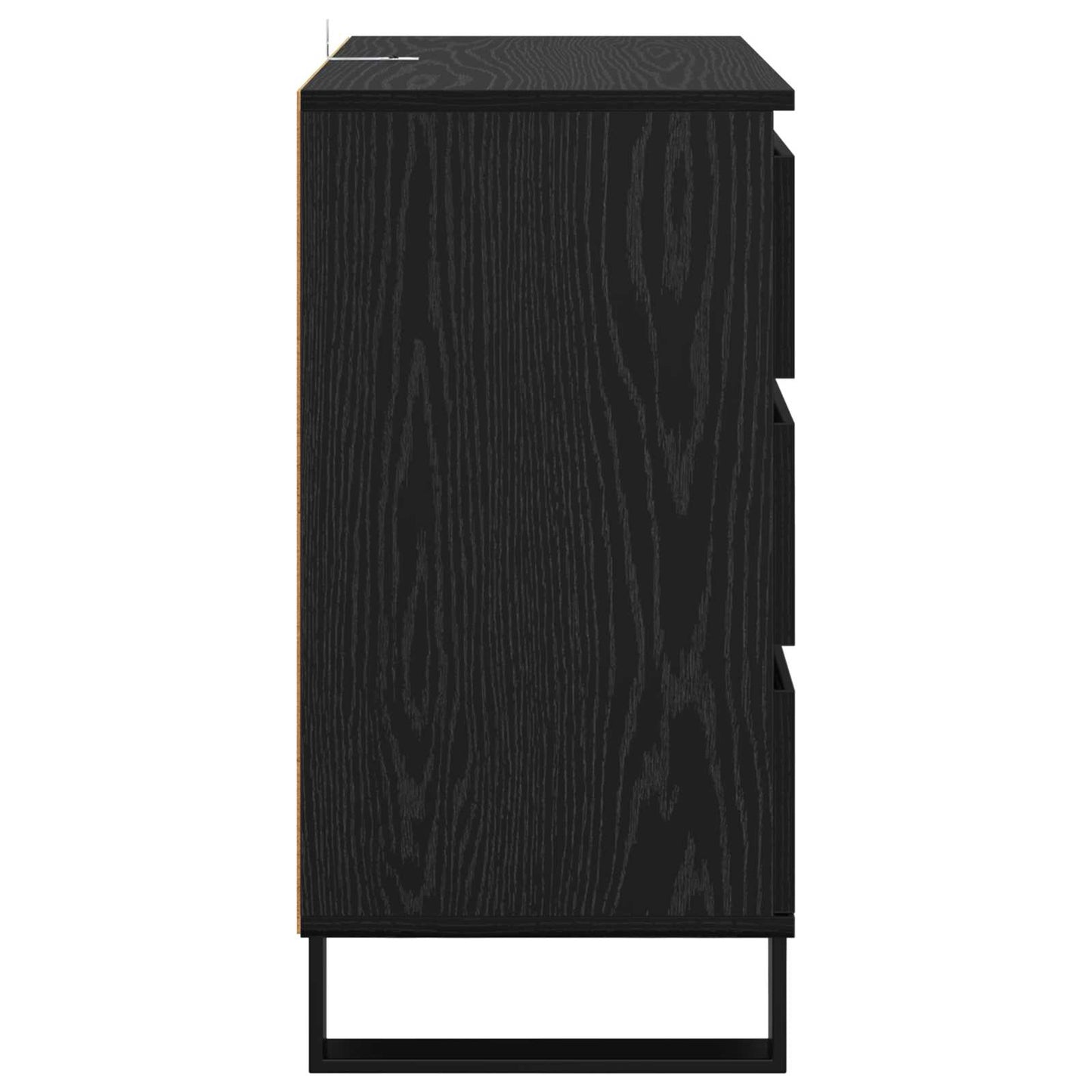 Sideboard with Drawer Black Oak 60 x 35 x 70 cm Engineered Wood
