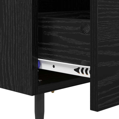 Bedside Cabinet Black Oak 40 x 35 x 47.5 cm Engineered Wood