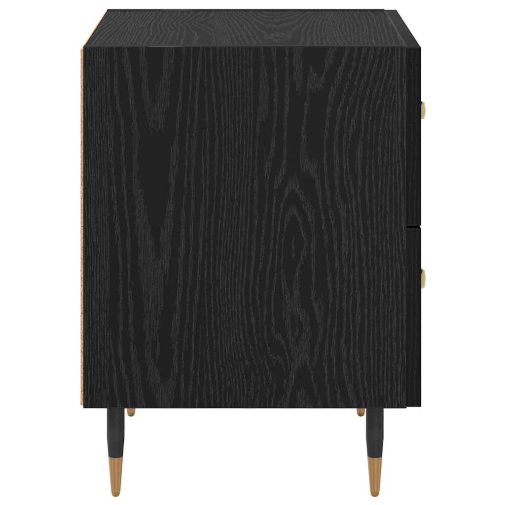 Bedside Cabinet Black Oak 40 x 35 x 47.5 cm Engineered Wood
