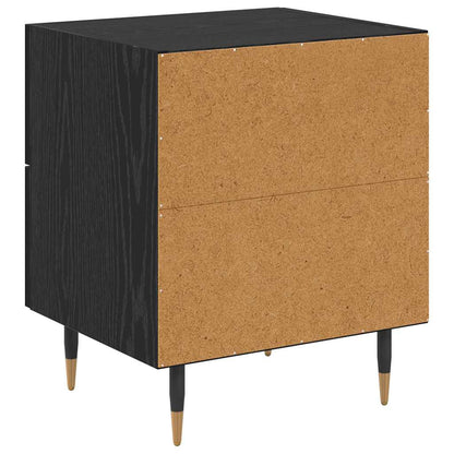 Bedside Cabinet with Drawer 2 pcs Black Oak 40 x 35 x 47.5 cm