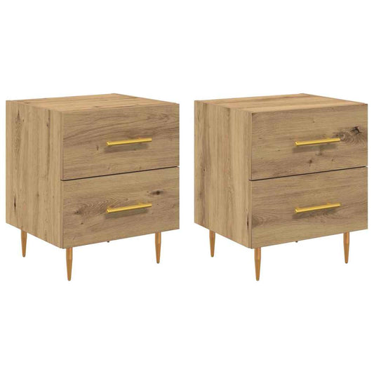 Bedside Cabinet with Drawer 2 pcs Artisan Oak 40 x 35 x 47.5 cm
