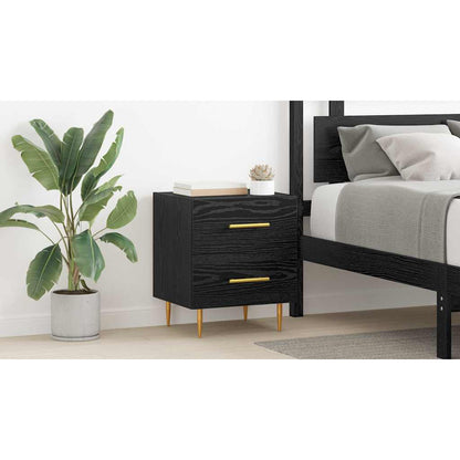 Bedside Cabinet Black Oak 40 x 35 x 47.5 cm Engineered Wood