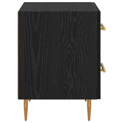 Bedside Cabinet Black Oak 40 x 35 x 47.5 cm Engineered Wood
