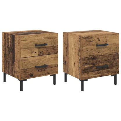 Bedside Cabinet with Drawer 2 pcs Old Wood 40 x 35 x 47.5 cm