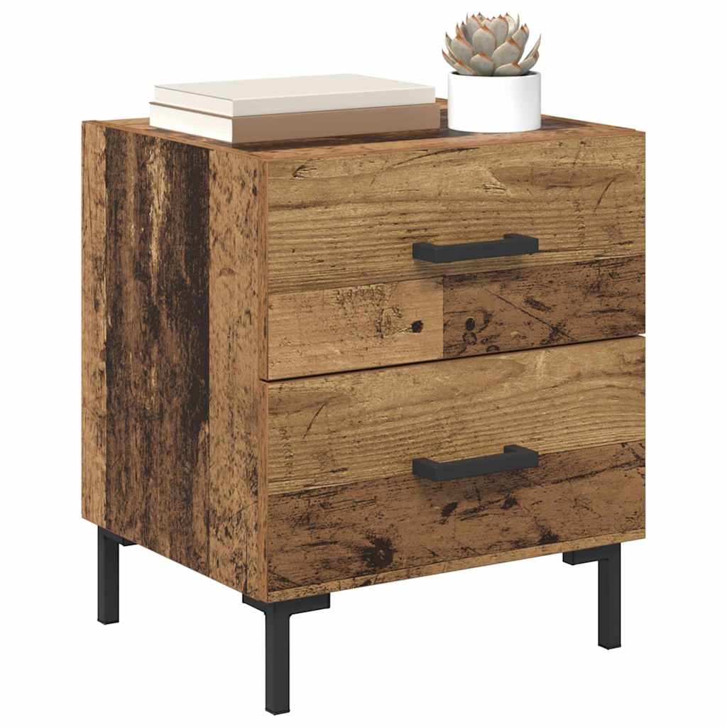 Bedside Cabinet with Drawer 2 pcs Old Wood 40 x 35 x 47.5 cm