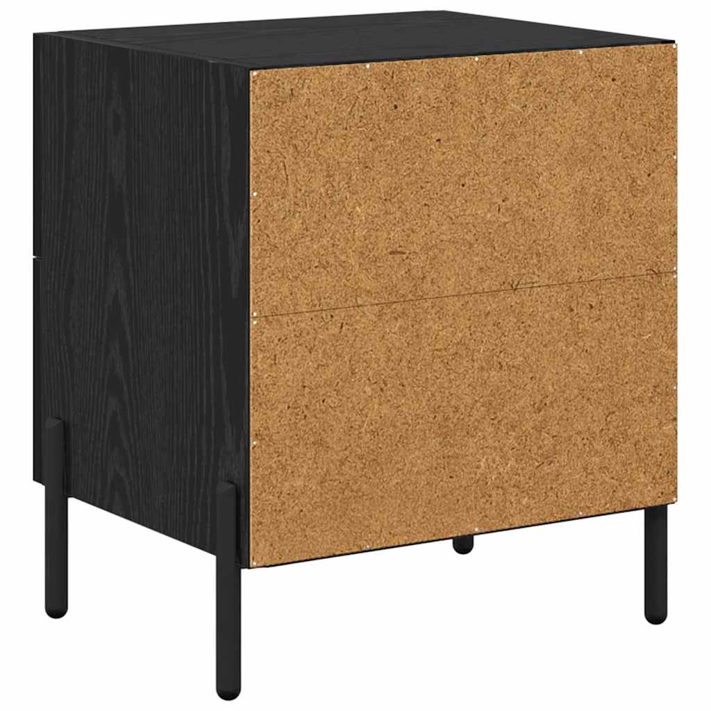 Bedside Cabinet Black Oak 40 x 35 x 47.5 cm Engineered Wood
