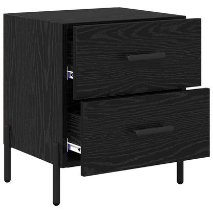 Bedside Cabinet with Drawer 2 pcs Black Oak 40 x 35 x 47.5 cm