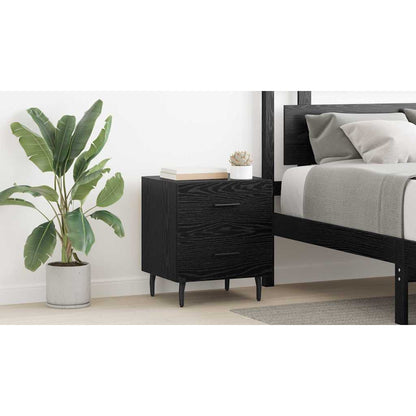 Bedside Cabinet Black Oak 40 x 35 x 47.5 cm Engineered Wood