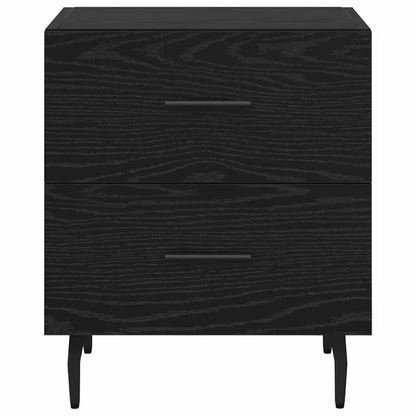 Bedside Cabinet with Drawer 2 pcs Black Oak 40 x 35 x 47.5 cm