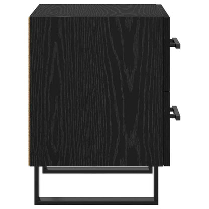 Bedside Cabinet with Drawer 2 pcs Black Oak 40 x 35 x 47.5 cm