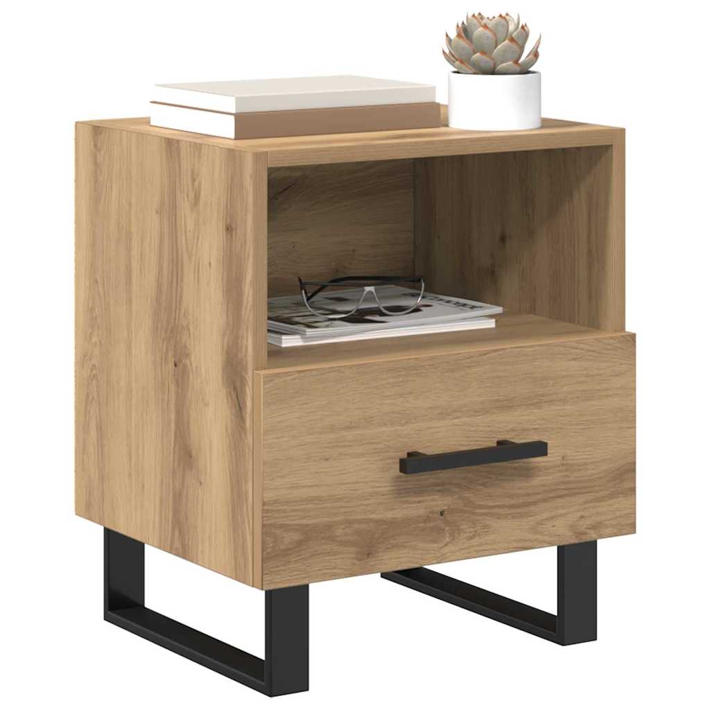 Bedside Cabinet with Drawer 2 pcs Artisan Oak 40 x 35 x 47.5 cm