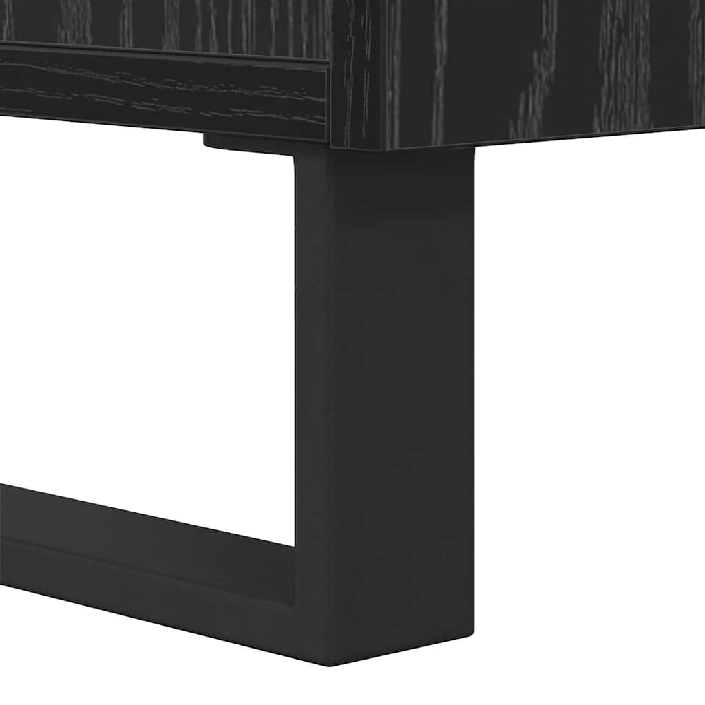 Bedside Cabinet Black Oak 40 x 35 x 47.5 cm Engineered Wood