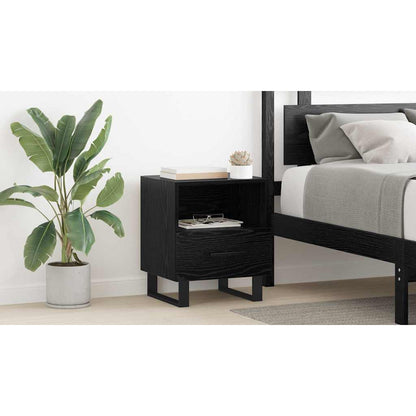 Bedside Cabinet Black Oak 40 x 35 x 47.5 cm Engineered Wood