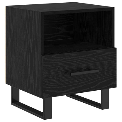 Bedside Cabinet Black Oak 40 x 35 x 47.5 cm Engineered Wood