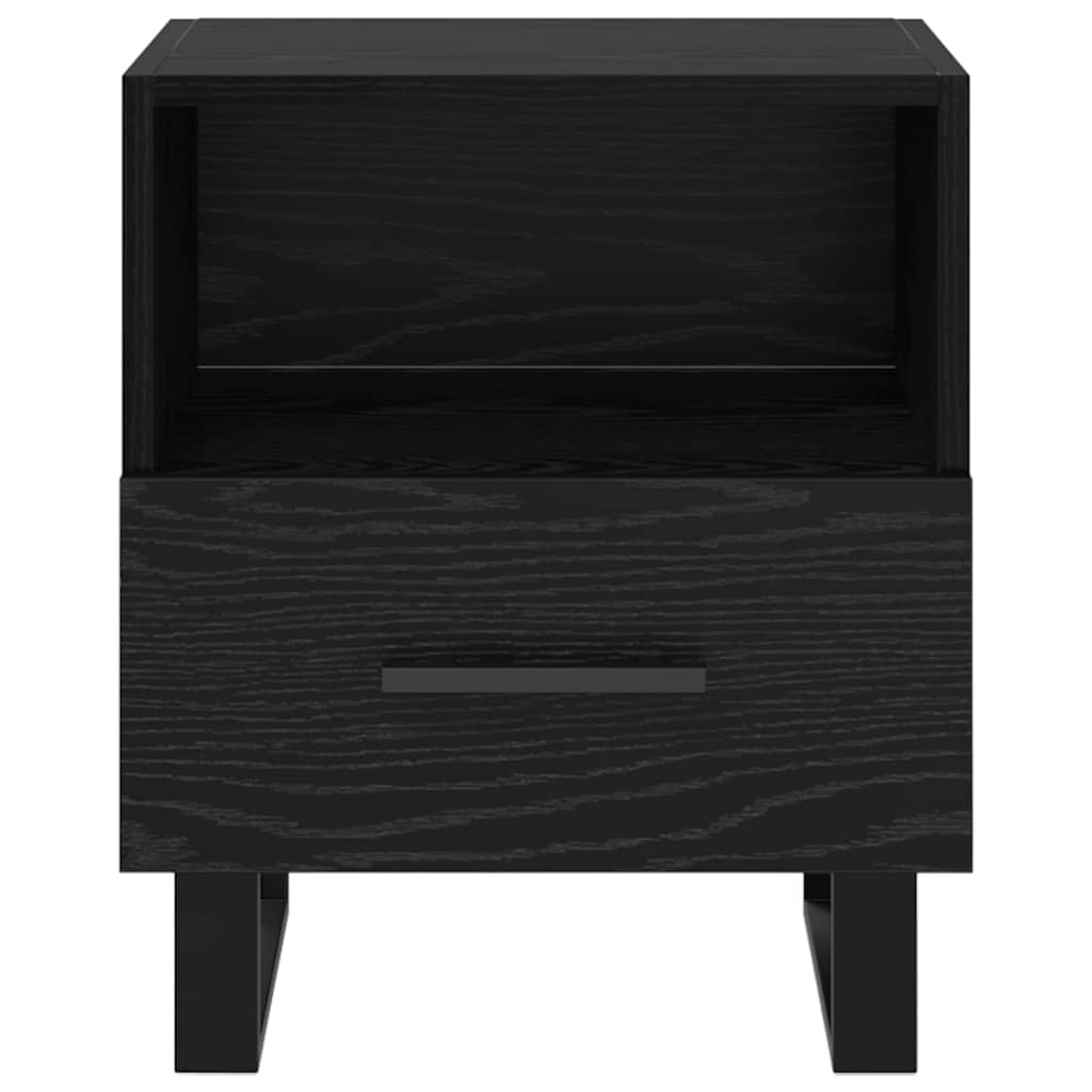Bedside Cabinet Black Oak 40 x 35 x 47.5 cm Engineered Wood