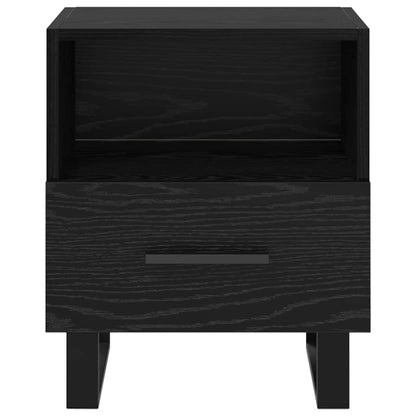 Bedside Cabinet with Drawer 2 pcs Black Oak 40 x 35 x 47.5 cm