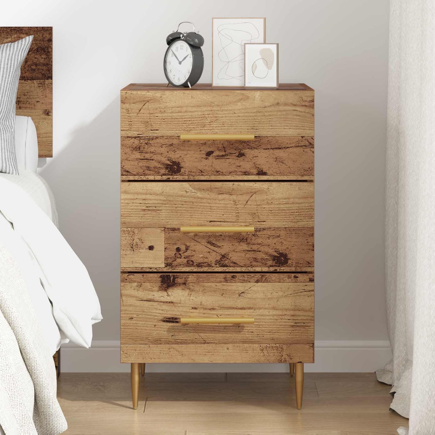 Bedside Cabinet Old Wood 40 x 40 x 66 cm Engineered Wood