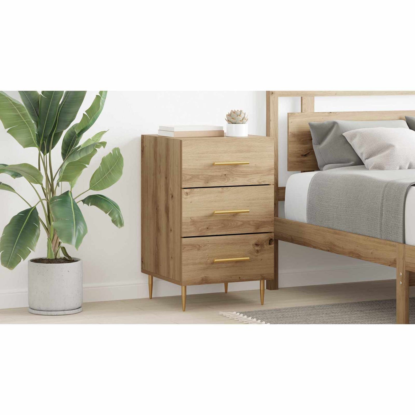 Bedside Cabinet Artisan Oak 40 x 40 x 66 cm Engineered Wood