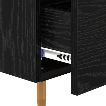 Bedside Cabinet Black Oak 40 x 40 x 66 cm Engineered Wood