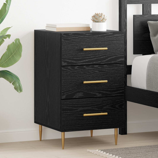 Bedside Cabinet Black Oak 40 x 40 x 66 cm Engineered Wood