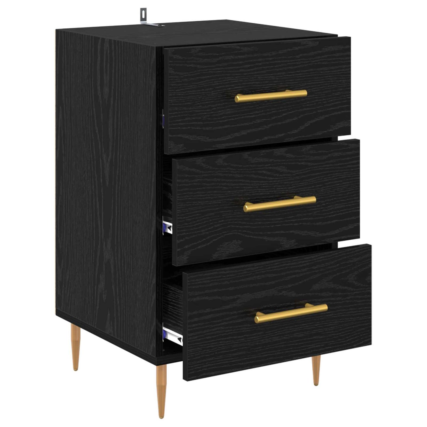 Bedside Cabinet Black Oak 40 x 40 x 66 cm Engineered Wood