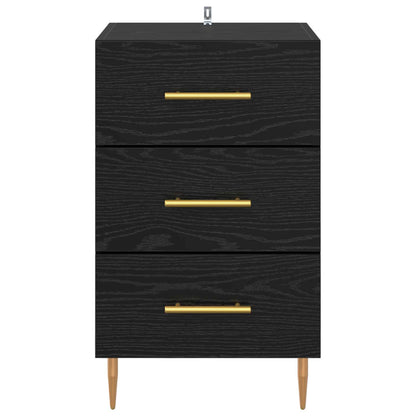 Bedside Cabinet Black Oak 40 x 40 x 66 cm Engineered Wood