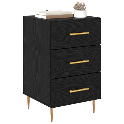 Bedside Cabinet Black Oak 40 x 40 x 66 cm Engineered Wood