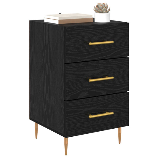 Bedside Cabinet Black Oak 40 x 40 x 66 cm Engineered Wood
