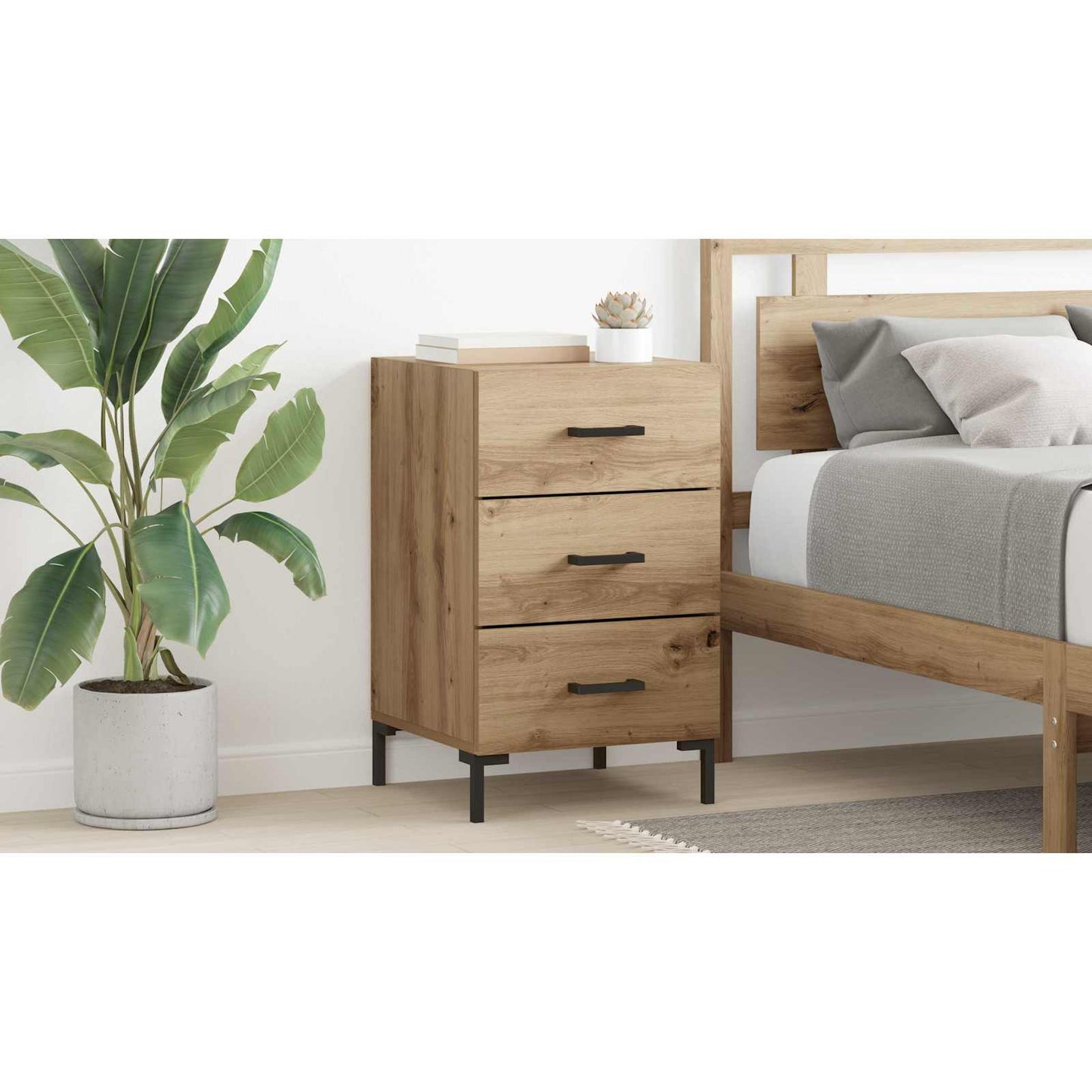 Bedside Cabinet Artisan Oak 40 x 40 x 66 cm Engineered Wood