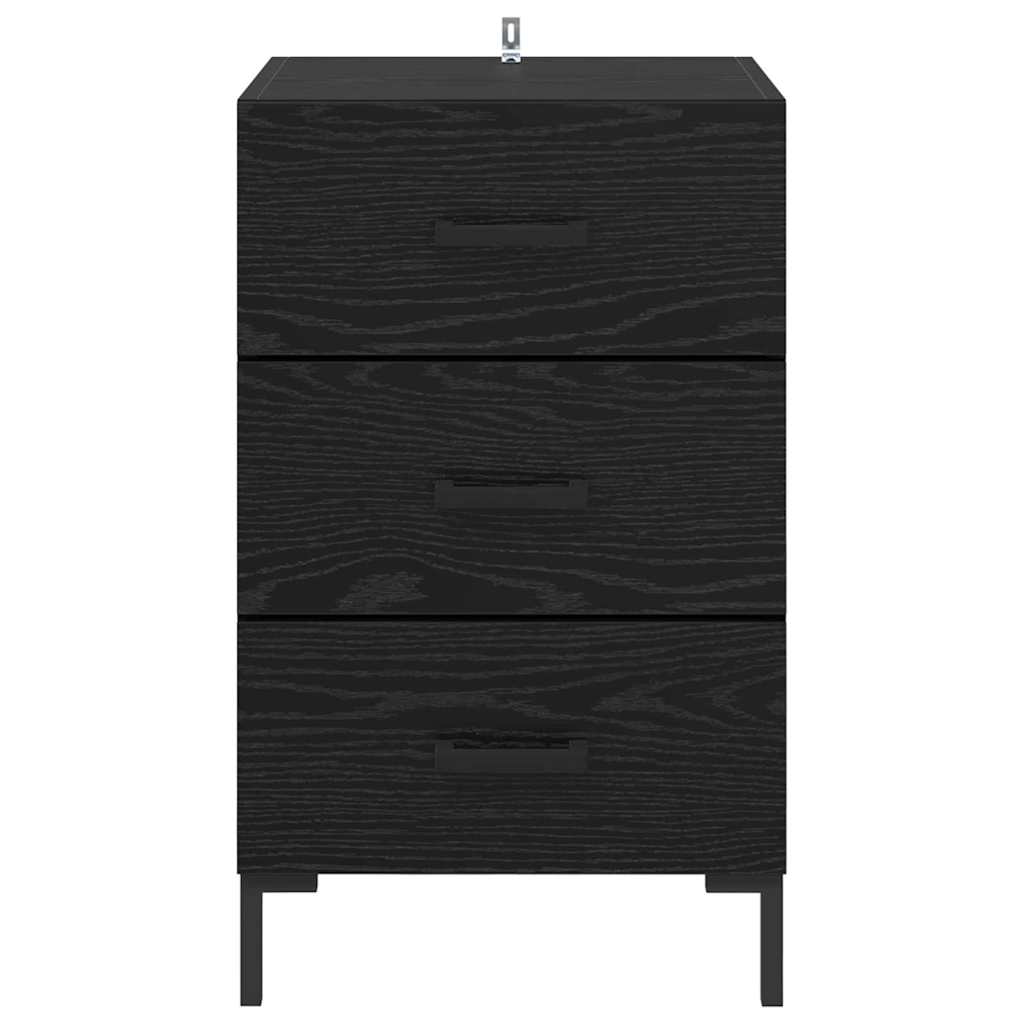 Bedside Cabinet Black Oak 40 x 40 x 66 cm Engineered Wood