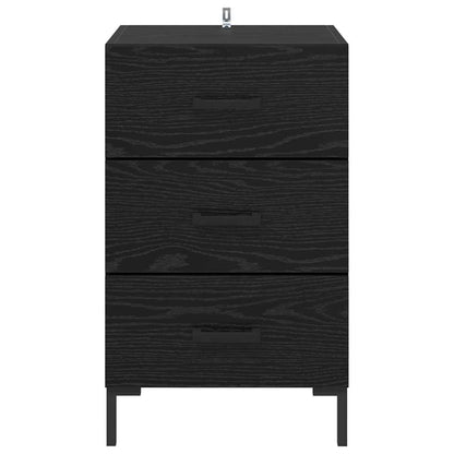 Bedside Cabinet Black Oak 40 x 40 x 66 cm Engineered Wood
