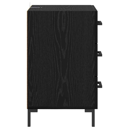 Bedside Cabinet Black Oak 40 x 40 x 66 cm Engineered Wood