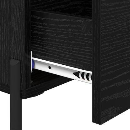 Bedside Cabinet Black Oak 40 x 40 x 66 cm Engineered Wood
